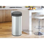 Відро для сміття сенсорне кругле Mixxus Premium Ellipse-TC0109 Chrome-Black 9л (хром-чорне) (MI7083)