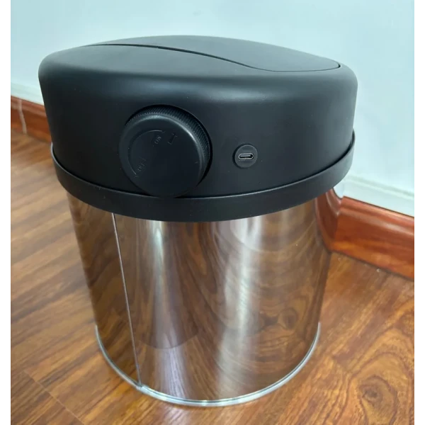 Відро для сміття сенсорне кругле Mixxus Premium Ellipse-TC0109 Chrome-Black 9л (хром-чорне) (MI7083)