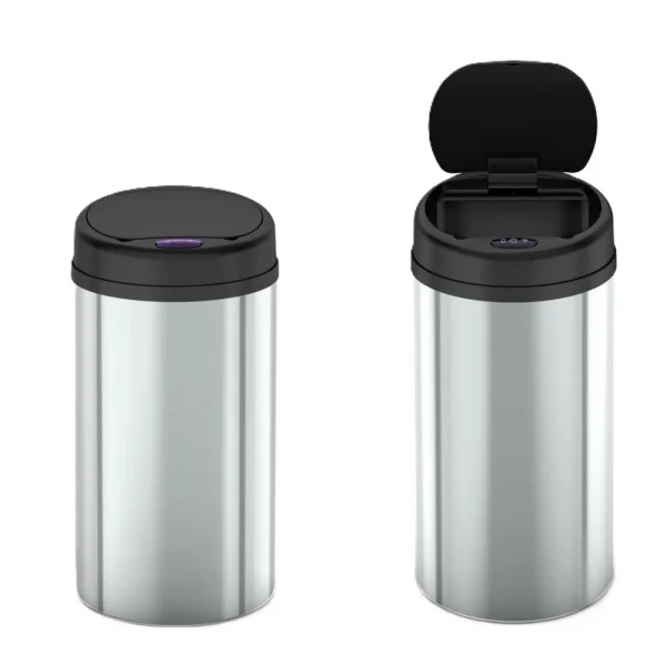 Відро для сміття сенсорне кругле Mixxus Premium Ellipse-TC0109 Chrome-Black 9л (хром-чорне) (MI7083)