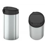 Мусорное ведро сенсорное круглое Mixxus Premium Ellipse-TC0109 Chrome-Black 9л (хром-черное) (MI7083)