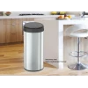 Мусорное ведро сенсорное круглое Mixxus Premium Ellipse-TC0109 Chrome-Black 9л (хром-черное) (MI7083)
