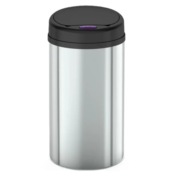 Мусорное ведро сенсорное круглое Mixxus Premium Ellipse-TC0109 Chrome-Black 9л (хром-черное) (MI7083)