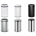 Мусорное ведро сенсорное круглое Mixxus Premium Ellipse-TC0109 Chrome-Black 9л (хром-черное) (MI7083)