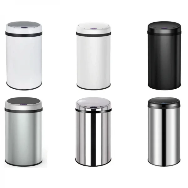 Мусорное ведро сенсорное круглое Mixxus Premium Ellipse-TC0109 Chrome-Black 9л (хром-черное) (MI7083)