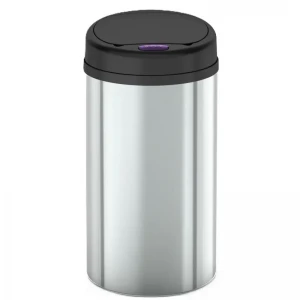 Мусорное ведро сенсорное круглое Mixxus Premium Ellipse-TC0109 Chrome-Black 9л (хром-черное) (MI7083)