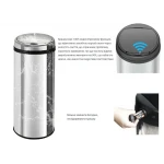 Мусорное ведро сенсорное круглое Mixxus Premium Ellipse-TC0109 Chrome-Black 9л (хром-черное) (MI7083)