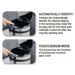 Мусорное ведро сенсорное круглое Mixxus Premium Ellipse-TC0109 Chrome-Black 9л (хром-черное) (MI7083)