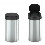 Мусорное ведро сенсорное круглое Mixxus Premium Ellipse-TC0109 Chrome-Black 9л (хром-черное) (MI7083)