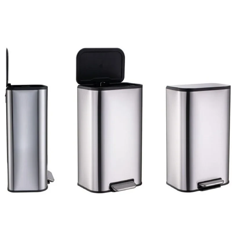 Мусорное ведро с плавным закрытием прямоугольное Mixxus Bevel-TC0105 SS Color 5л цвет нержавейка (MI7086)