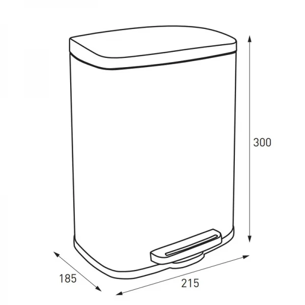 Мусорное ведро с плавным закрытием прямоугольное Mixxus Bevel-TC0105 SS Color 5л цвет нержавейка (MI7086)