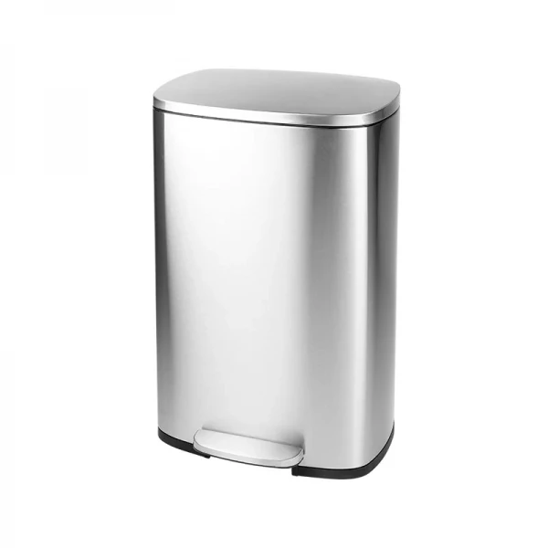 Мусорное ведро с плавным закрытием прямоугольное Mixxus Bevel-TC0112 SS Color 12л цвет нержавейка (MI7087)