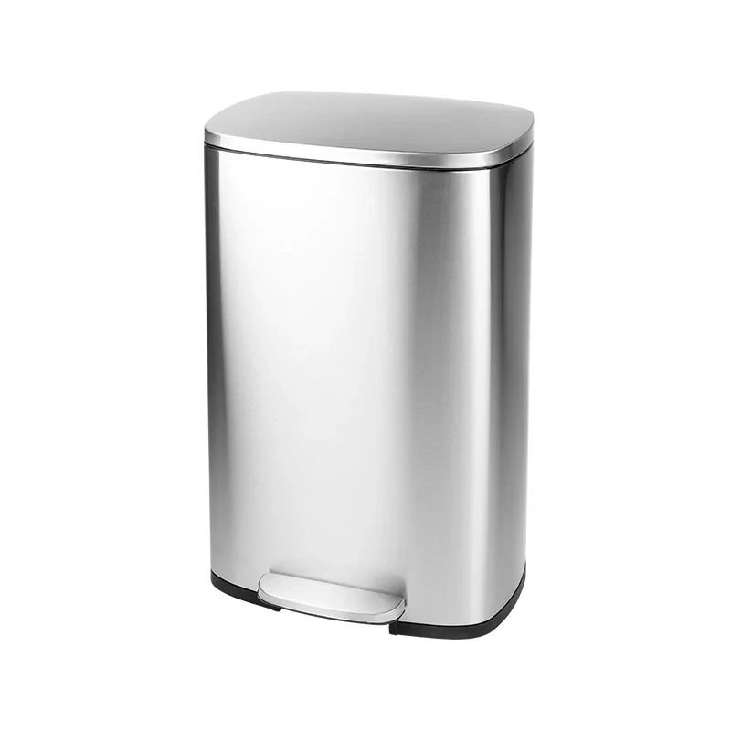 Мусорное ведро с плавным закрытием прямоугольное Mixxus Bevel-TC0112 SS Color 12л цвет нержавейка (MI7087)