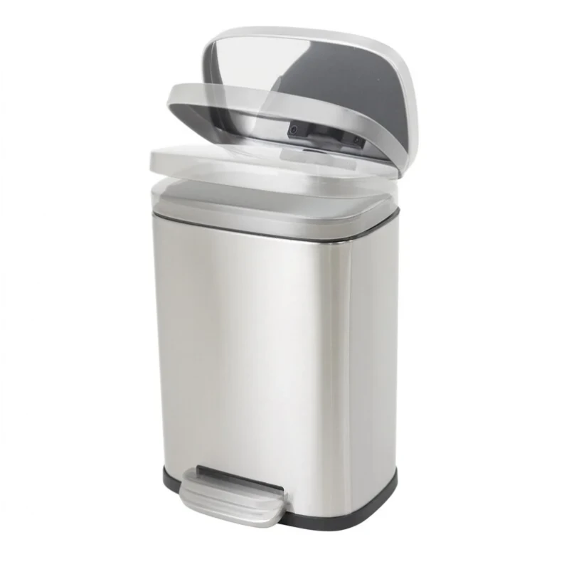 Мусорное ведро с плавным закрытием прямоугольное Mixxus Bevel-TC0112 SS Color 12л цвет нержавейка (MI7087)