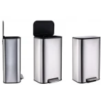 Мусорное ведро с плавным закрытием прямоугольное Mixxus Bevel-TC0112 SS Color 12л цвет нержавейка (MI7087)