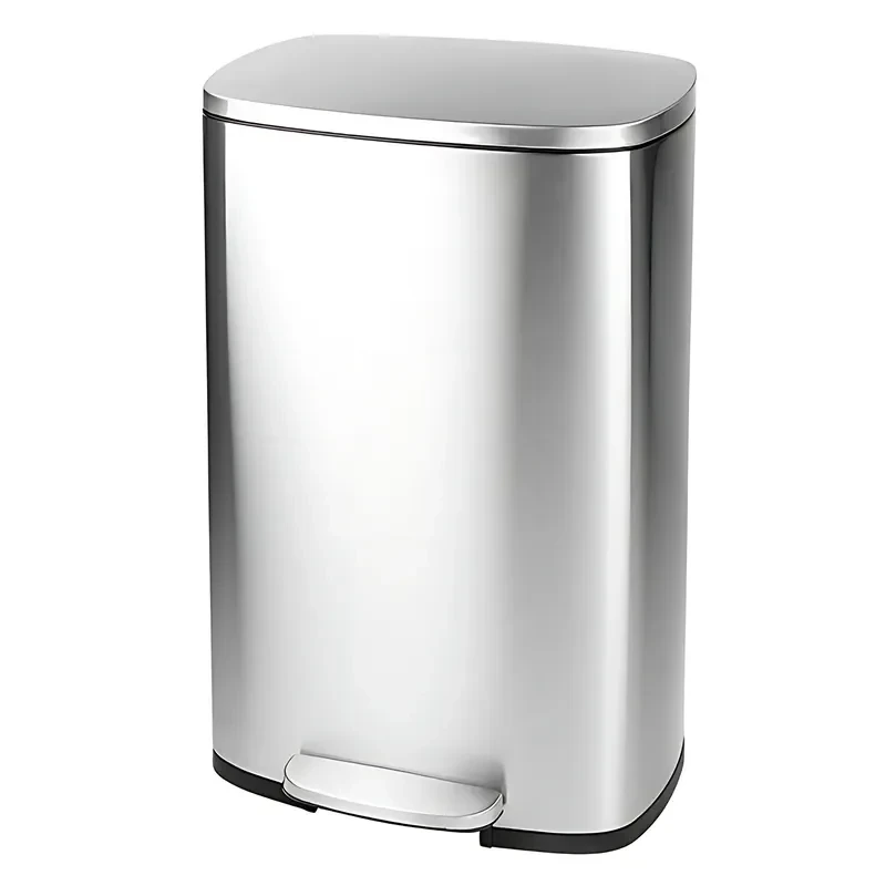 Мусорное ведро с плавным закрытием прямоугольное Mixxus Bevel-TC0112 SS Color 12л цвет нержавейка (MI7087)