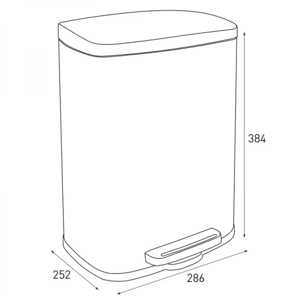 Мусорное ведро с плавным закрытием прямоугольное Mixxus Bevel-TC0112 SS Color 12л цвет нержавейка (MI7087)