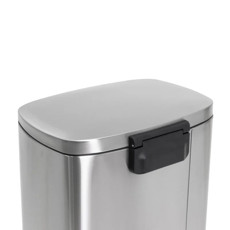 Мусорное ведро с плавным закрытием прямоугольное Mixxus Bevel-TC0112 SS Color 12л цвет нержавейка (MI7087)