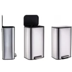 Мусорное ведро с плавным закрытием прямоугольное Mixxus Cubic-TC0105 SS Color 5л цвет нержавейка (MI7088)