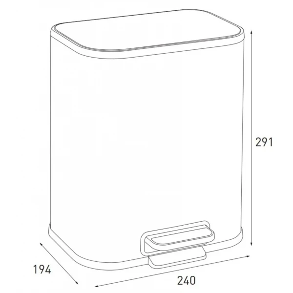 Мусорное ведро с плавным закрытием прямоугольное Mixxus Cubic-TC0105 SS Color 5л цвет нержавейка (MI7088)
