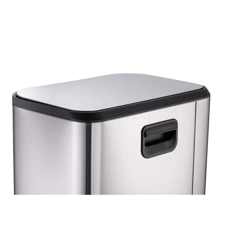 Мусорное ведро с плавным закрытием прямоугольное Mixxus Cubic-TC0112 SS Color 12л цвет нержавейка (MI7089)