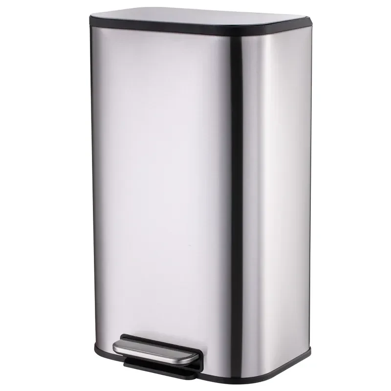 Мусорное ведро с плавным закрытием прямоугольное Mixxus Cubic-TC0112 SS Color 12л цвет нержавейка (MI7089)