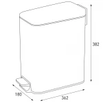 Мусорное ведро с плавным закрытием прямоугольное Mixxus Diverse-TC0312 SS Color 12л цвет нержавейка (MI7090)