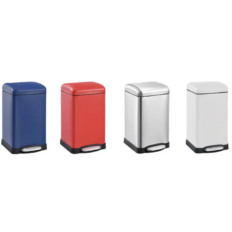 Мусорное ведро с плавным закрытием квадратное Mixxus Style-TC0106 SS Color 6л цвет нержавейка (MI7092)