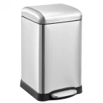 Мусорное ведро с плавным закрытием квадратное Mixxus Style-TC0106 SS Color 6л цвет нержавейка (MI7092)