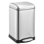 Відро для сміття з плавним закриттям квадратне Mixxus Style-TC0106 SS Color 6л колір наржавійка (MI7092)