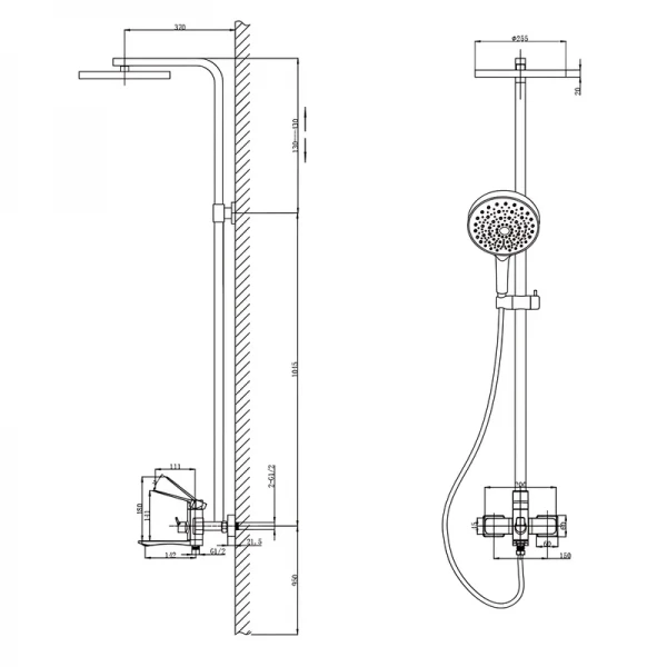 Душова колона зі змішувачем Mixxus Wilson 009-J (MI7121)