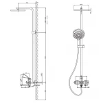 Душова колона зі змішувачем Mixxus Wilson 009-J Black (Колір чорний) (MI7123)