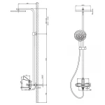 Душова колона зі змішувачем Mixxus Wilson 009-J Brushed Gold (Колір матове золото) (MI7124)