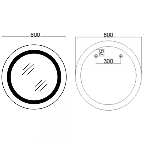 Дзеркало Mixxus PLAIN MC02-80-CASE з LED Touch, Anti-fog, димером, регулюванням яскравості, годинником (MI7158)