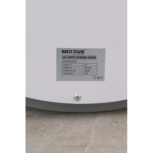 Дзеркало Mixxus PLAIN MC02-80-CASE з LED Touch, Anti-fog, димером, регулюванням яскравості, годинником (MI7158)
