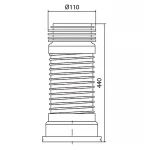 Гофротруба унітазна армована Mixxus GA-01-A 440 мм для чавунної каналізації d 110 мм (MI8178)