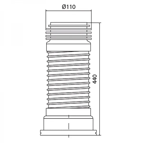 Гофротруба унітазна армована Mixxus GA-01-A 440 мм для чавунної каналізації d 110 мм (MI8178)