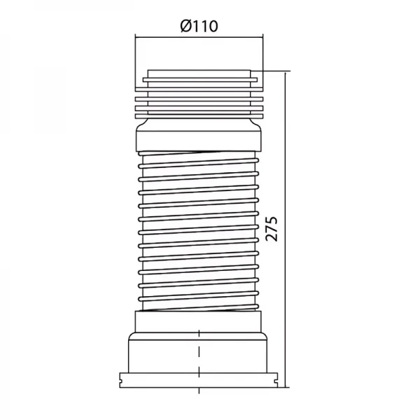 Гофротруба унітазна армована Mixxus GA-02-A 275 мм для чавунної каналізації d 110 мм (MI8179)