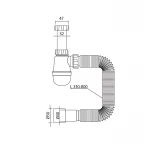 Сифон для умивальника MIXXUS SU-04-A поліпропілен білий, 1 1/4