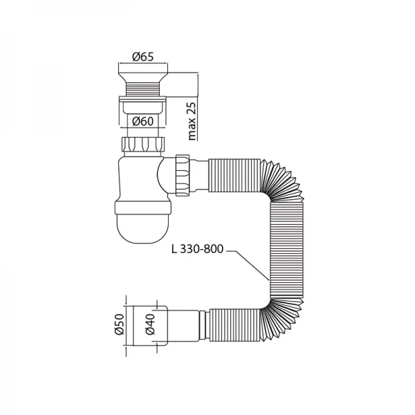 Сифон для умивальника Mixxus SU-06-A 1 1/2
