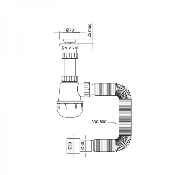Сифон для кухні Mixxus SK-01-A 1 1/2