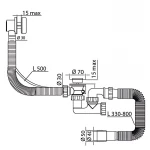Сифон для ванни Mixxus SV-02-B з ревізією, перелив 