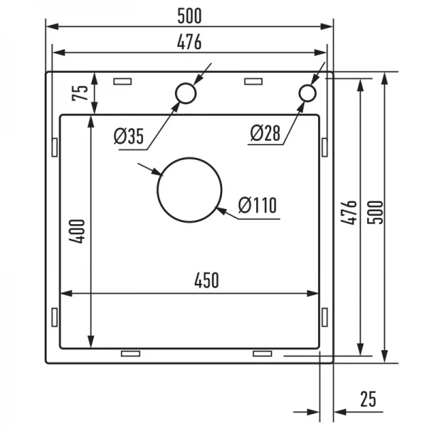 Мойка Mixxus MH5050 Micro Decor Black (3.0/0.8) с нерж. стали (цвет черный) (MI8215)