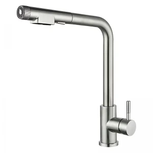 Смеситель для кухни с выдвижным изливом Mixxus LUX-021 PULL из нерж. стали SUS304 (MI8229)