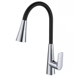 Змішувач для кухні Mixxus Premium Matis 011-T (NUT) Refl.Black (Колір хром+силік.вилив чорний) (MI8266)