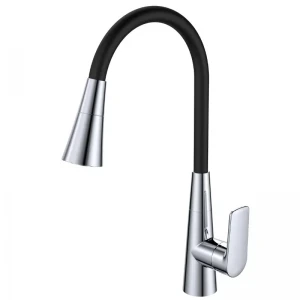 Змішувач для кухні Mixxus Premium Matis 011-T (NUT) Refl.Black (Колір хром+силік.вилив чорний) (MI8266)