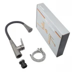 Смеситель для кухни Mixxus Premium Matis 011-T латунный графит/черный с гибким изливом (MI8268)