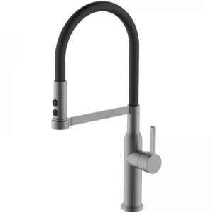 Змішувач для кухні MIXXUS PREMIUM PULL 017 GRAPHITE REFL.BLACK (Кол.графіт+силік.вилив чор.) (MI8278)