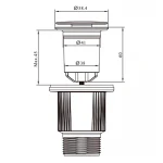 Донний клапан для раковини Mixxus POP-UP-10 1 1/4'' універсальний (з/без перел) СLICK-СLACK (Кол.хром) (MI8285)