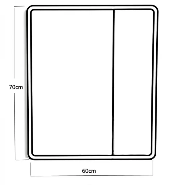 Зеркальный шкафчик Mixxus Premium Olivary CM01-60x70x13 с LED Touch, димером, регулятором яркости (MI8294)