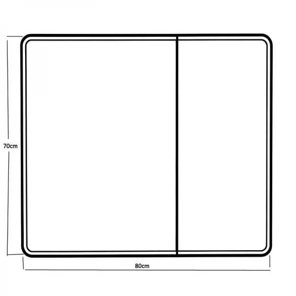 Зеркальный шкафчик Mixxus Premium Olivary CM01-80x70x13 с LED Touch, димером, регулятором яркости (MI8296)